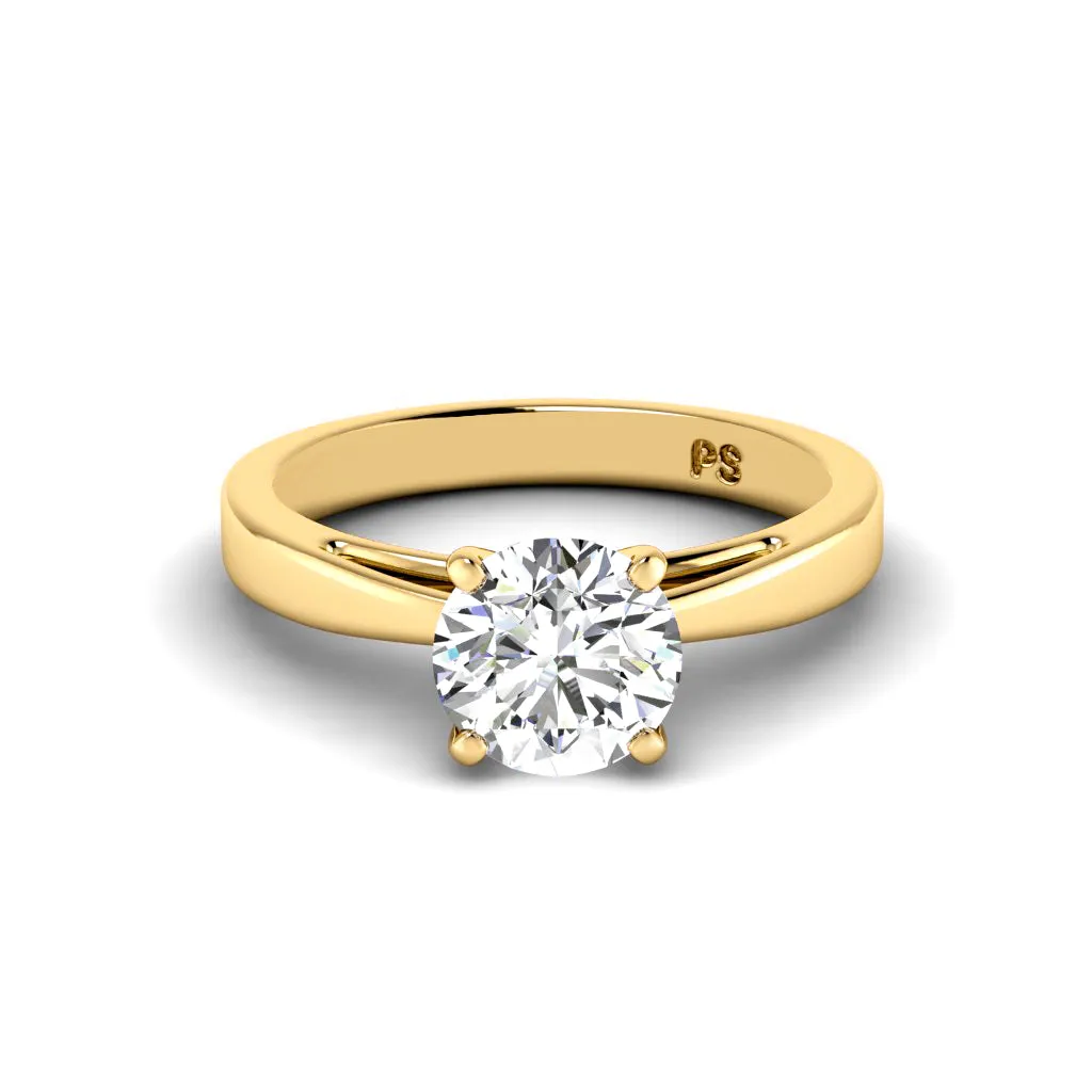 0.35-1.50 CT Round Cut Diamonds - Solitaire Ring