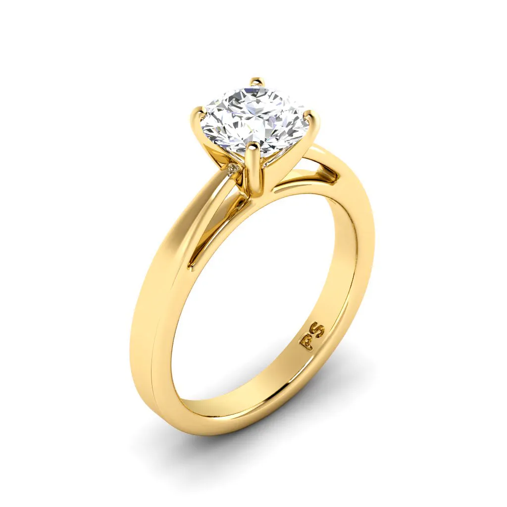 0.35-1.50 CT Round Cut Diamonds - Solitaire Ring