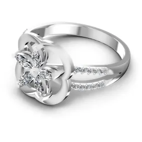 0.40 CT Marquise & Round Cut Diamonds - Fashion Ring