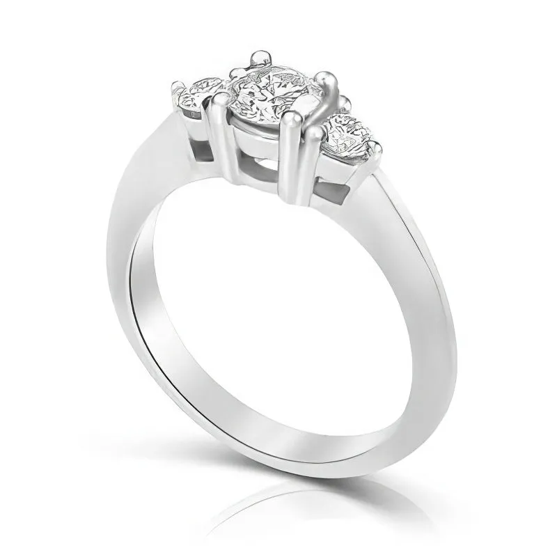 0.55 CT Round Cut Diamonds - Three Stone Ring