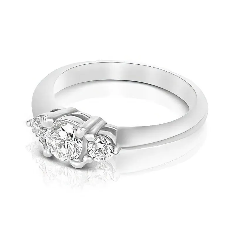 0.55 CT Round Cut Diamonds - Three Stone Ring