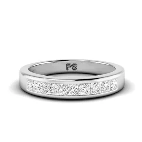 0.65 CT Princess Cut Diamonds - Wedding Band