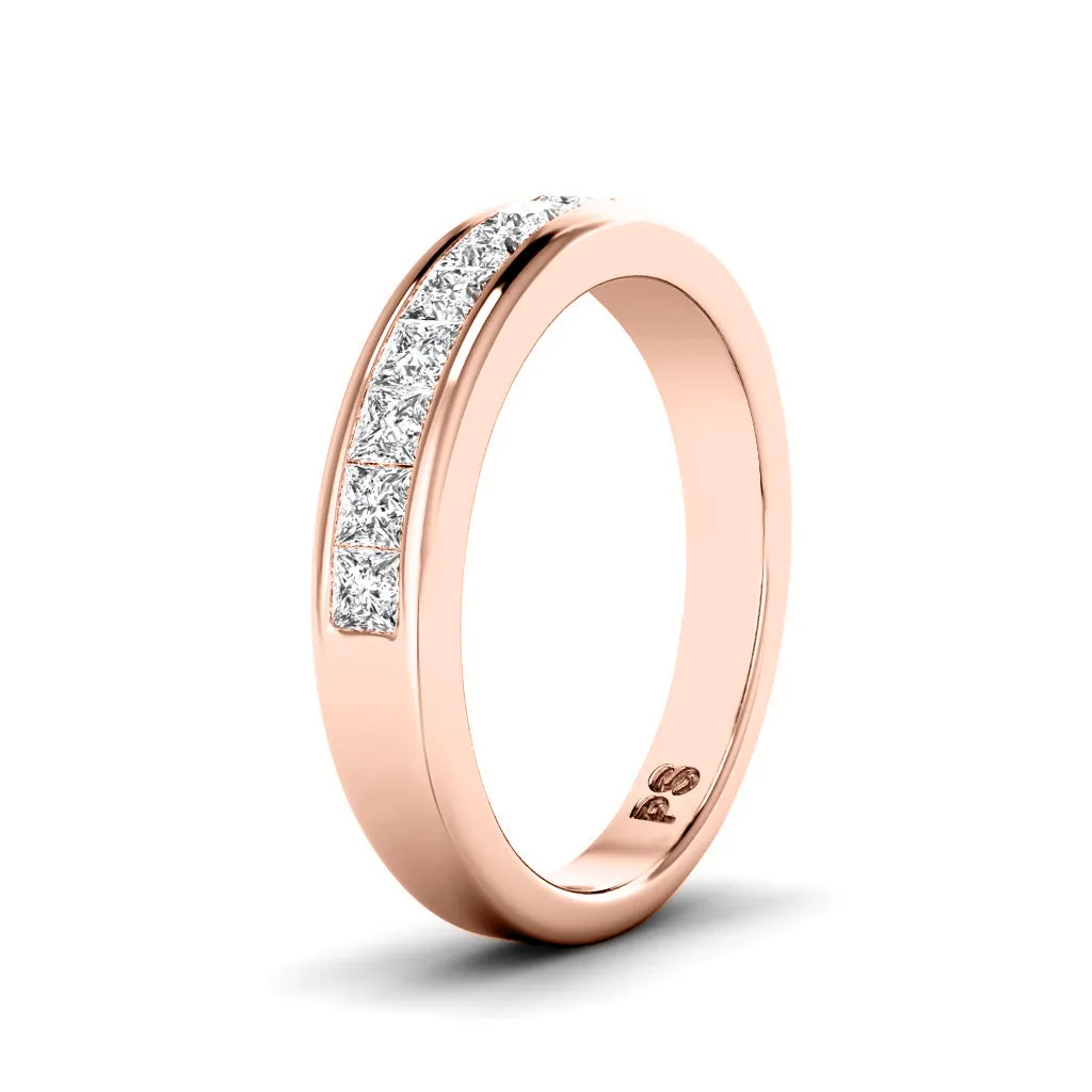 0.65 CT Princess Cut Diamonds - Wedding Band