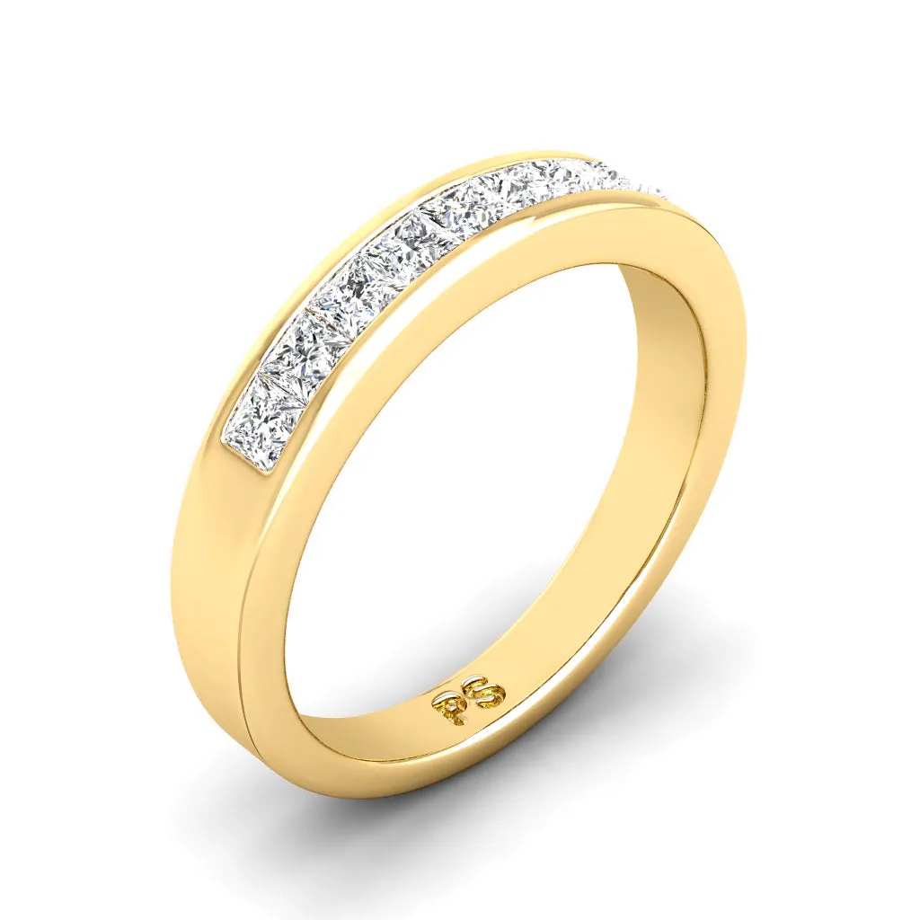 0.65 CT Princess Cut Diamonds - Wedding Band