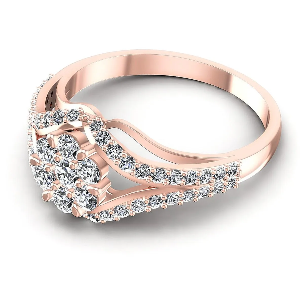 0.65 CT Round Cut Diamonds - Fashion Ring