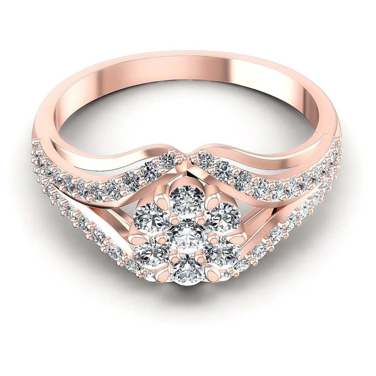 0.65 CT Round Cut Diamonds - Fashion Ring