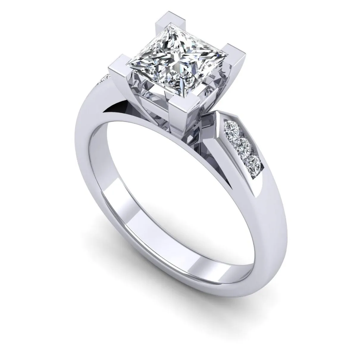 0.80-1.95 CT Round & Princess Cut Diamonds - Trio Ring