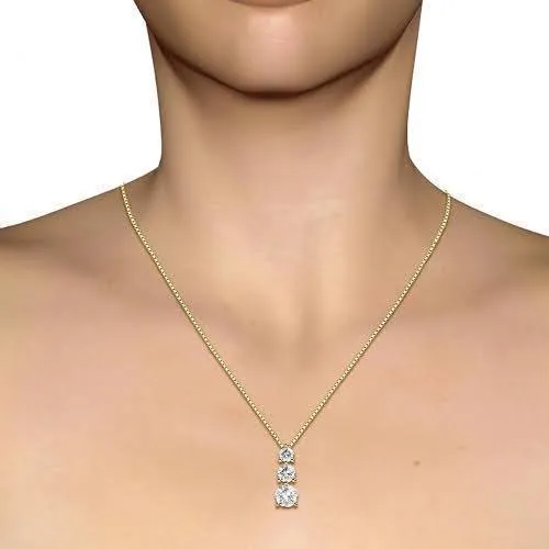 0.90 CT Round Cut Diamonds - Diamond Pendant