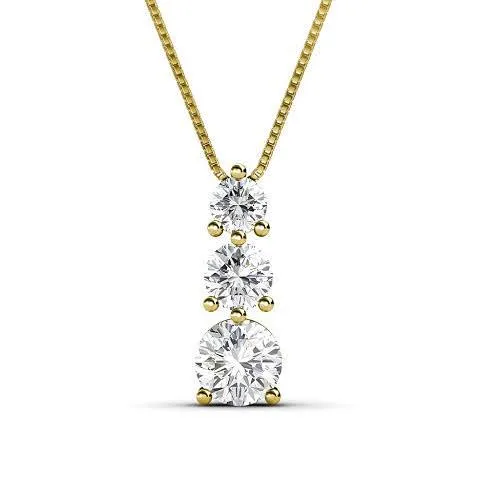 0.90 CT Round Cut Diamonds - Diamond Pendant