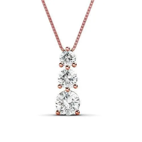 0.90 CT Round Cut Diamonds - Diamond Pendant