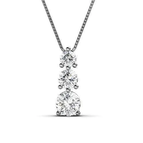 0.90 CT Round Cut Diamonds - Diamond Pendant