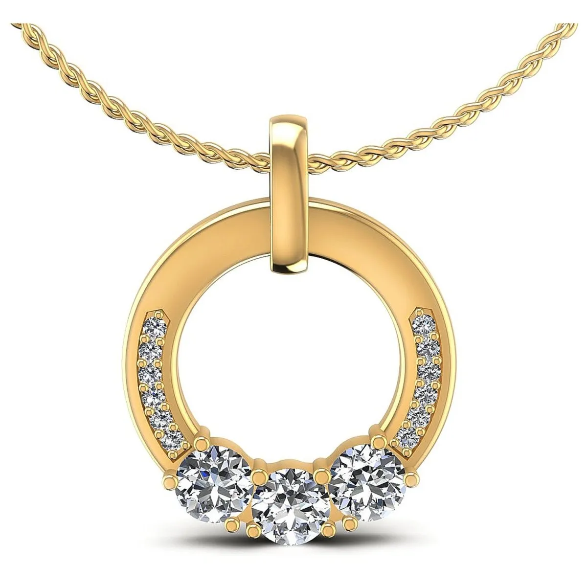 1.00 CT Round Cut Diamonds - Fashion Pendant