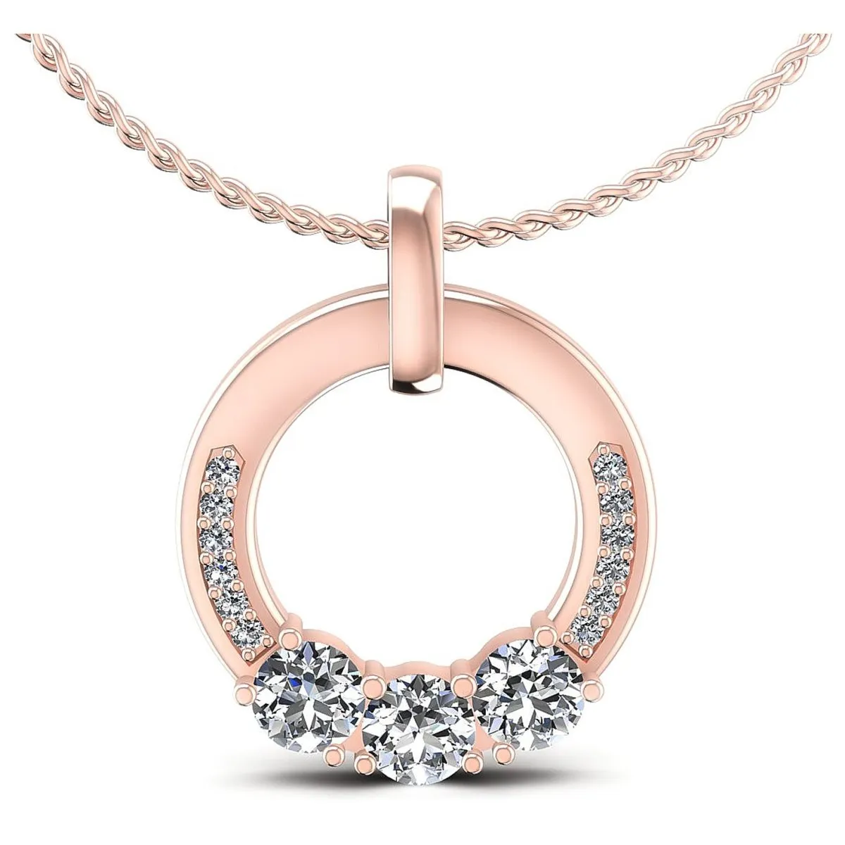 1.00 CT Round Cut Diamonds - Fashion Pendant