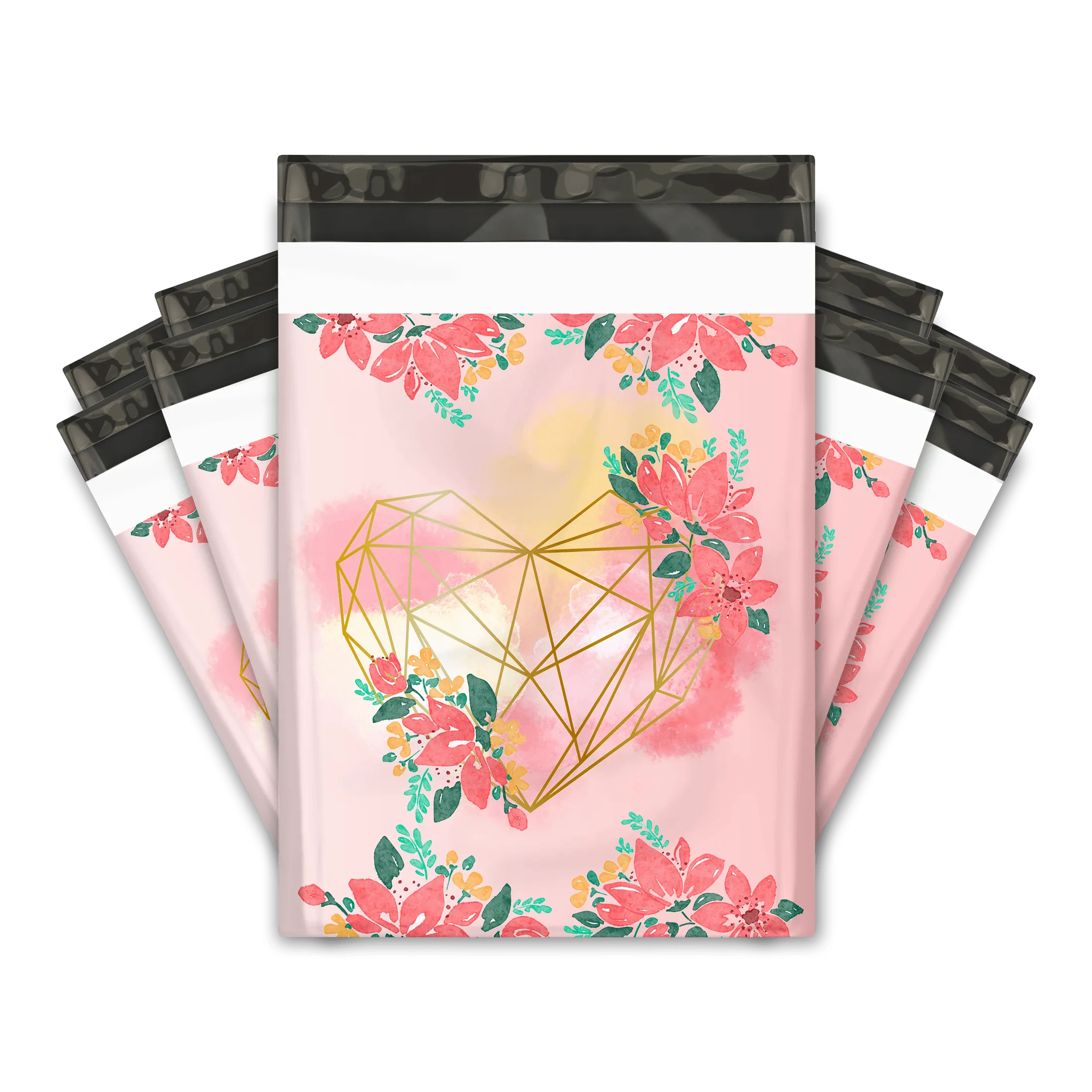 10x13 Valentine's Day Sample Pack Designer Poly Mailers Shipping Envelopes Premium Printed Bags