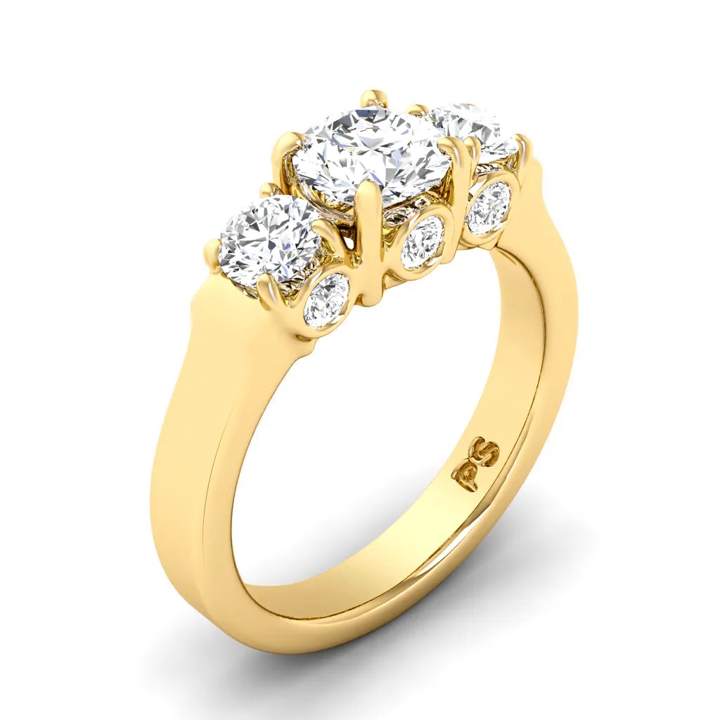 1.55 CT Round Cut Diamonds - Three Stone Ring