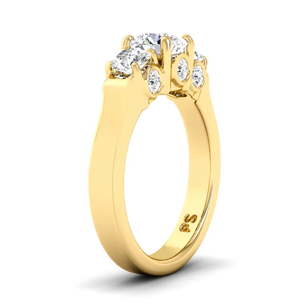 1.55 CT Round Cut Diamonds - Three Stone Ring