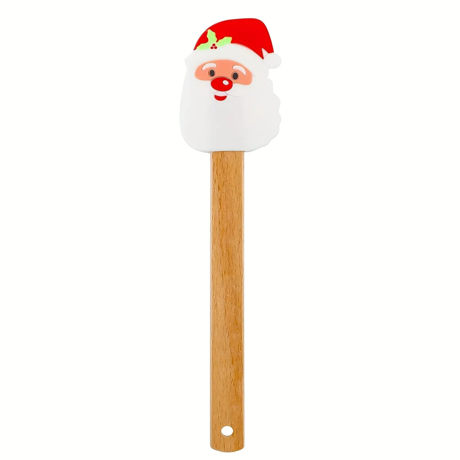 1pc/4pcs, Christmas Silicone Spatula Xmas Cake Spatula With Wooden Handle Snowmen Pancake Spatula Cute Pan Scraper Xmas Dish Scraper Cooking Spatulas For Kitchen Mixing Cooking Baking (Cute Style)