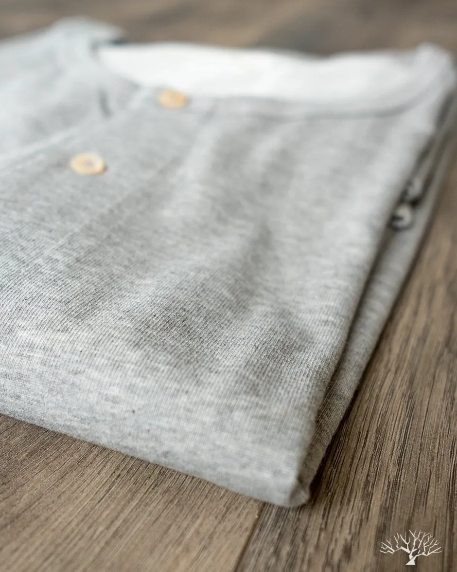 206 Long Sleeve Henley - Grey Melange