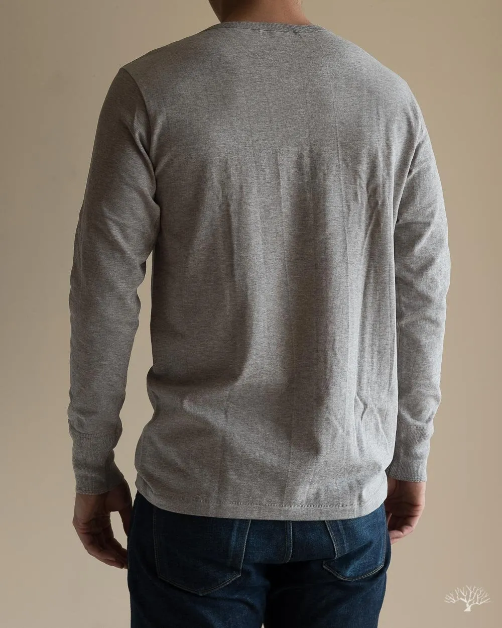 206 Long Sleeve Henley - Grey Melange