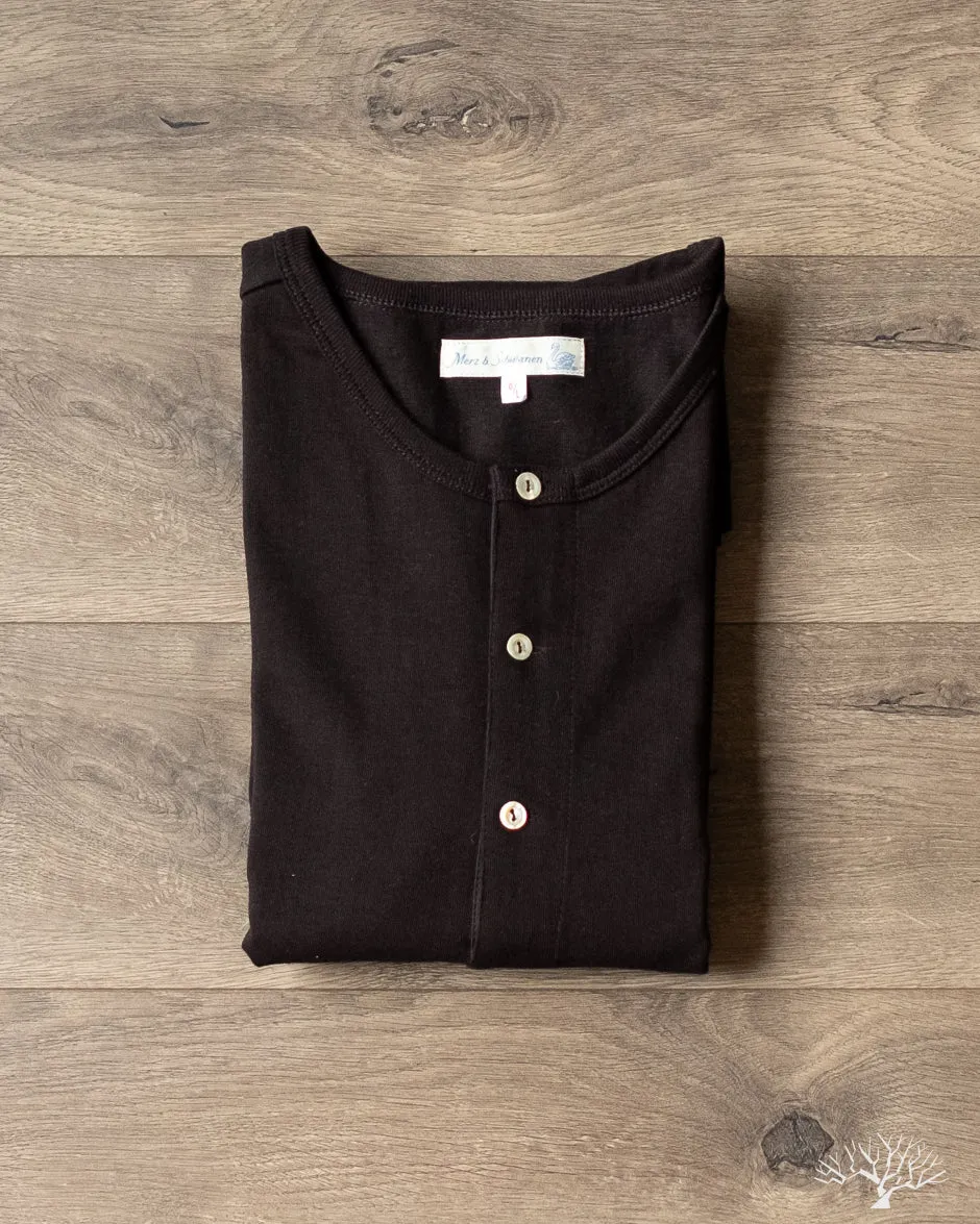 207 Short Sleeve Henley - Deep Black