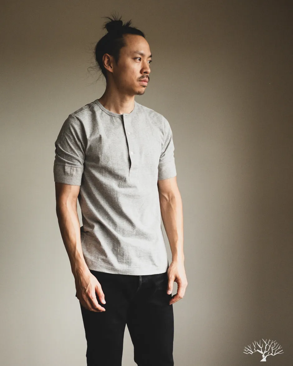 207 Short Sleeve Henley - Grey Melange