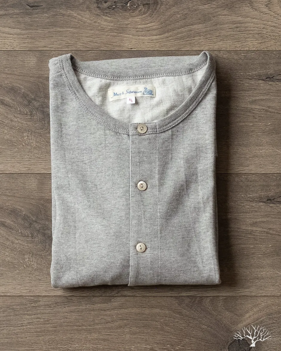 207 Short Sleeve Henley - Grey Melange