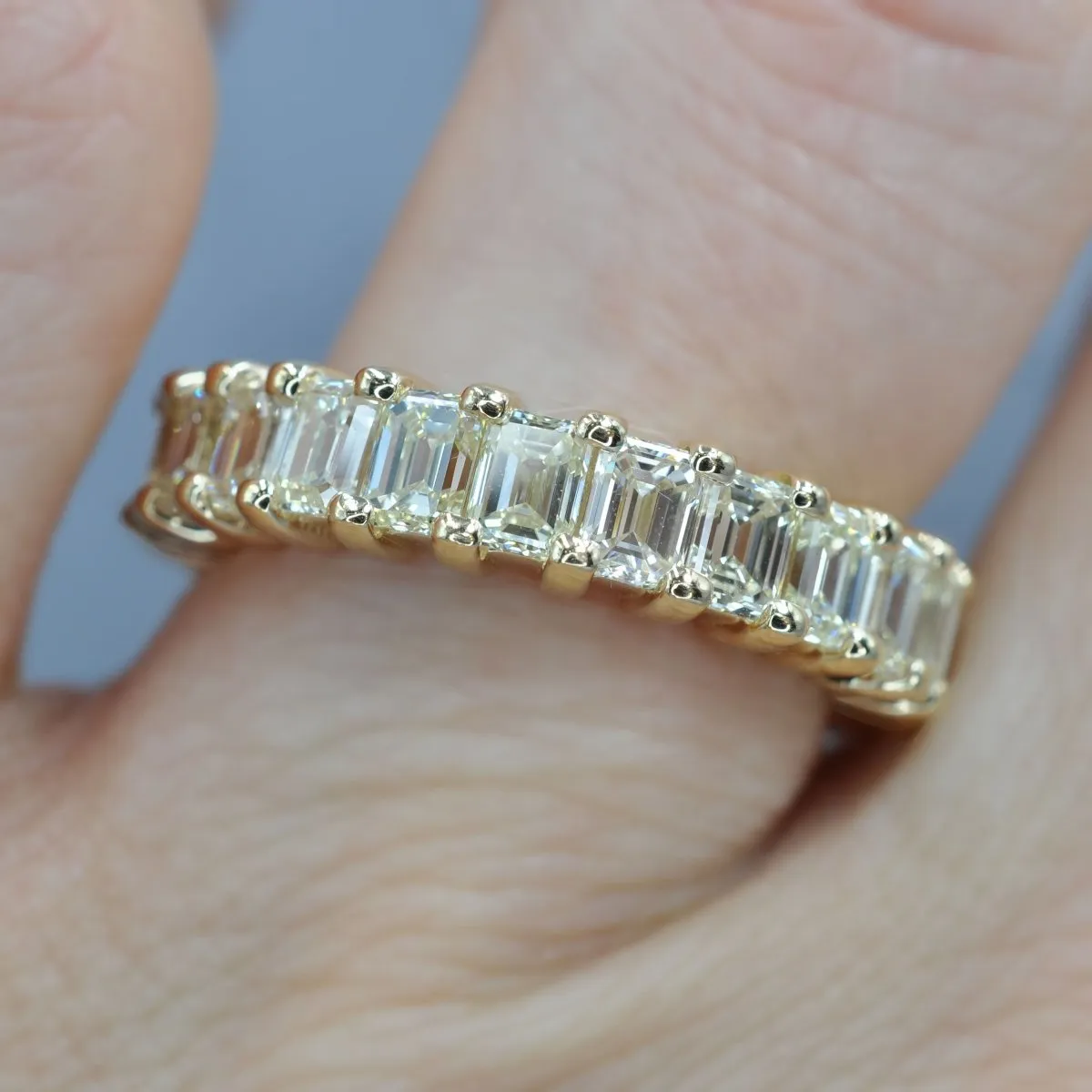 5.20 CT Emerald Cut Diamonds - Eternity Ring