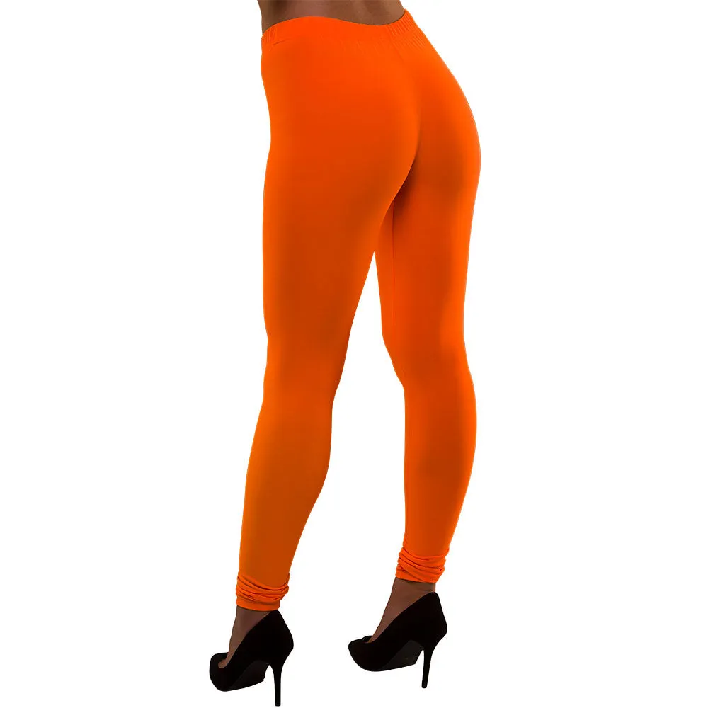 80's Neon Leggings Orange