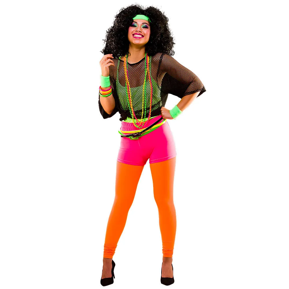 80's Neon Leggings Orange