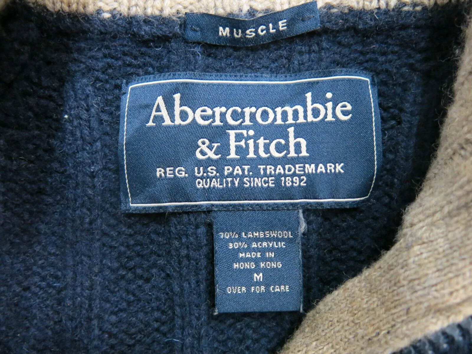 Abercrombie & Fitch Women Pullover 14 Zip Sweater Long Sleeves Navy Blue Size M