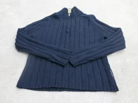 Abercrombie & Fitch Women Pullover 14 Zip Sweater Long Sleeves Navy Blue Size M