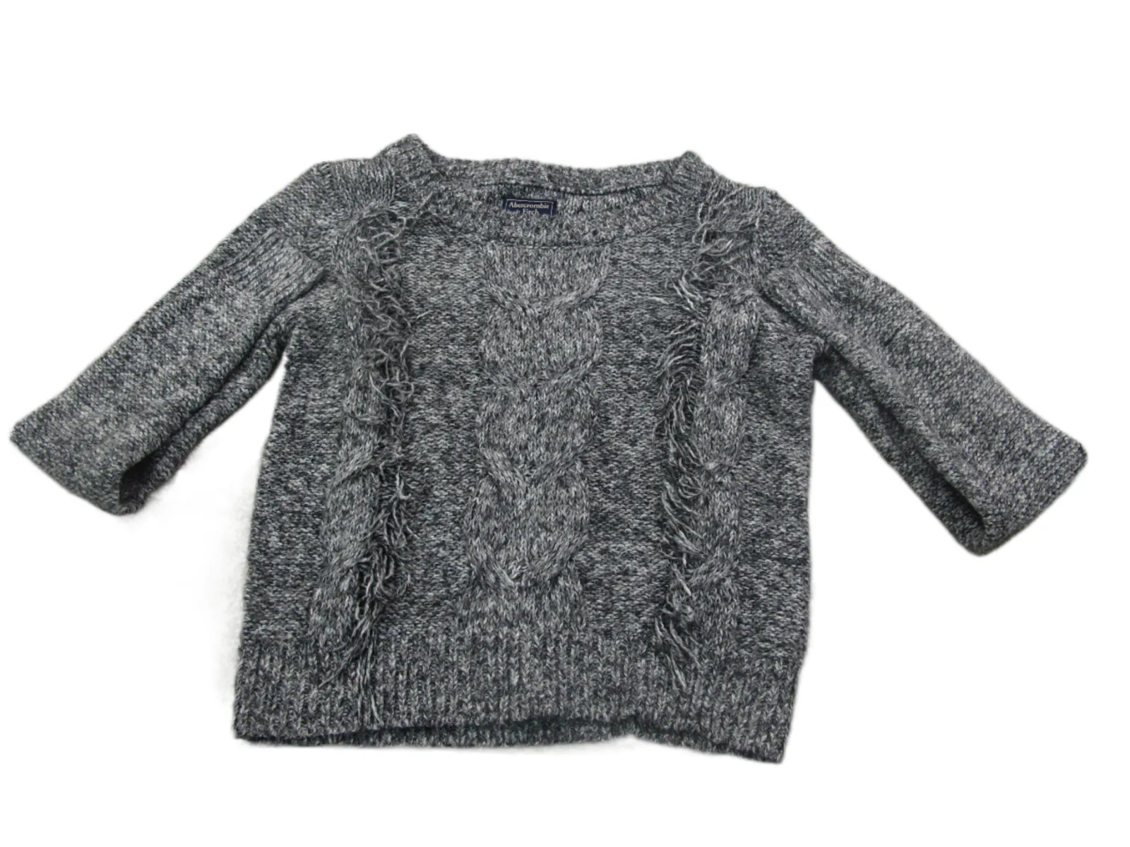 Abercrombie & Fitch Womens Pullover Knitted Sweater Long Sleeves Gray Size XS