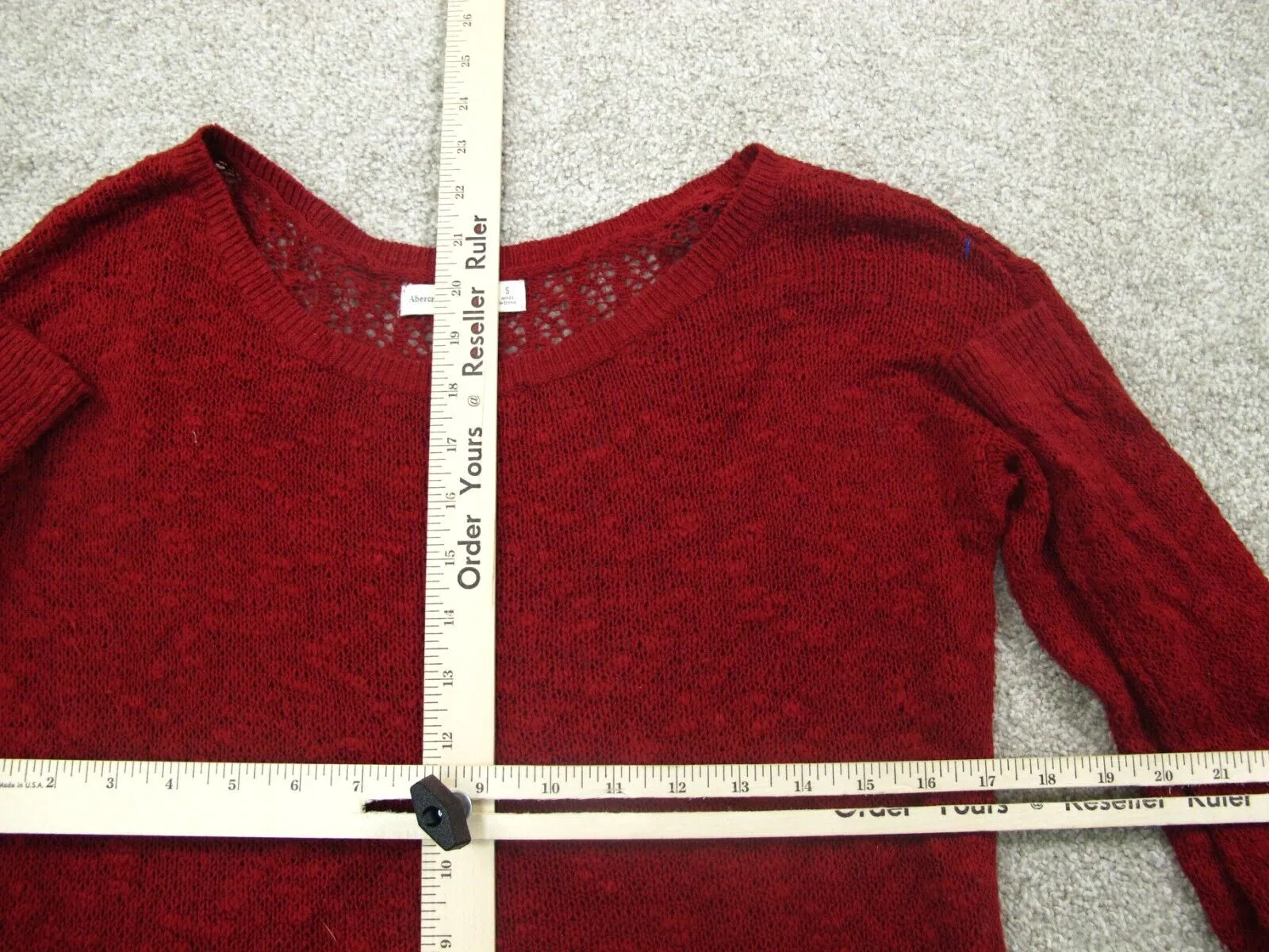 Abercrombie & Fitch Womens Pullover Knitted Sweater Long Sleeves Red Size Small