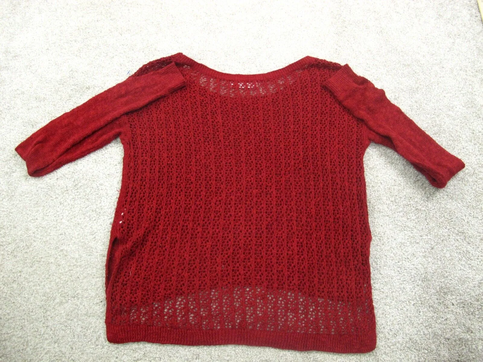 Abercrombie & Fitch Womens Pullover Knitted Sweater Long Sleeves Red Size Small