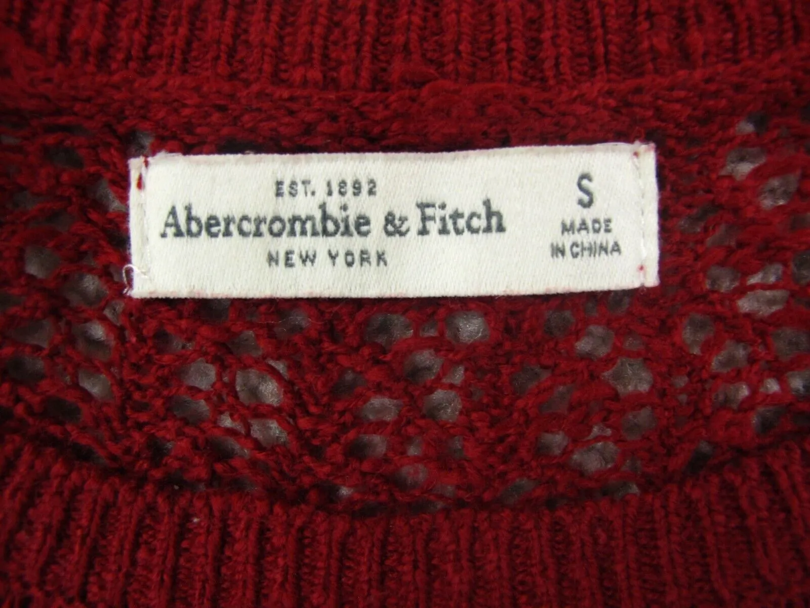 Abercrombie & Fitch Womens Pullover Knitted Sweater Long Sleeves Red Size Small