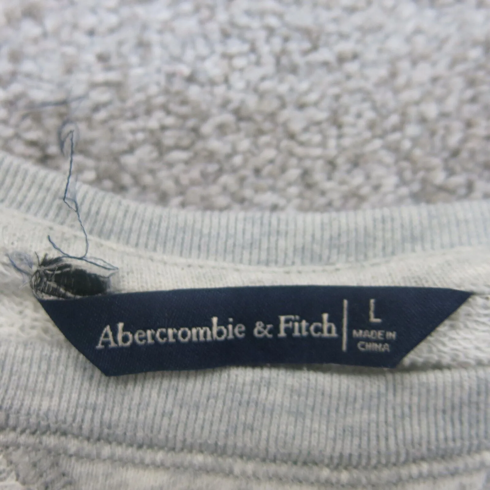 Abercrombie & Fitch Womens Pullover Sweater Crew Neck Long Sleeves Gray SZ Large