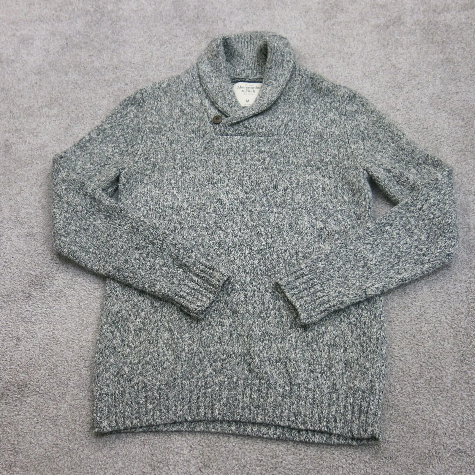 Abercrombie & Fitch Womens Pullover Sweater Knitted Long Sleeves Heather Gray M