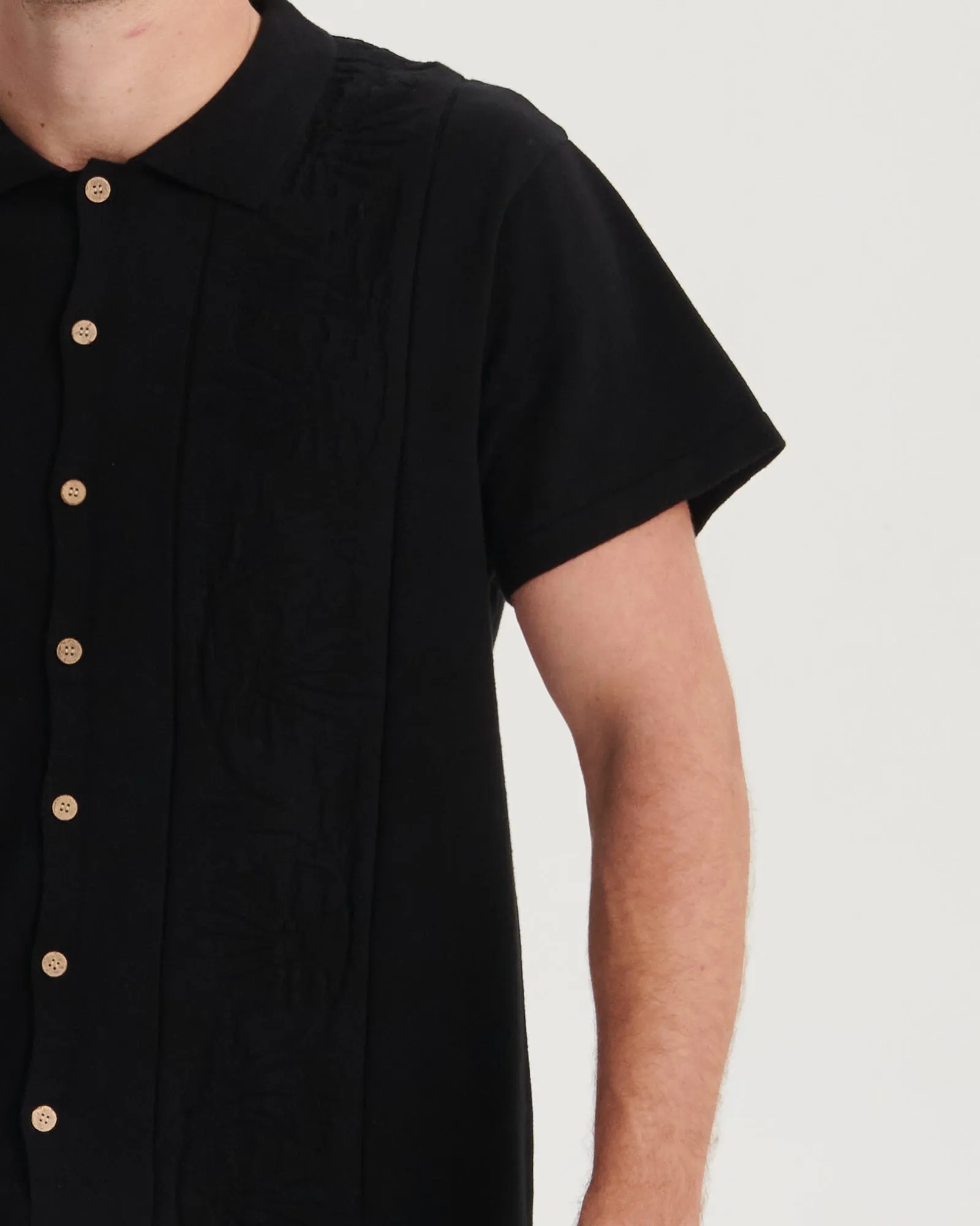 Access Knit Shirt  - Black