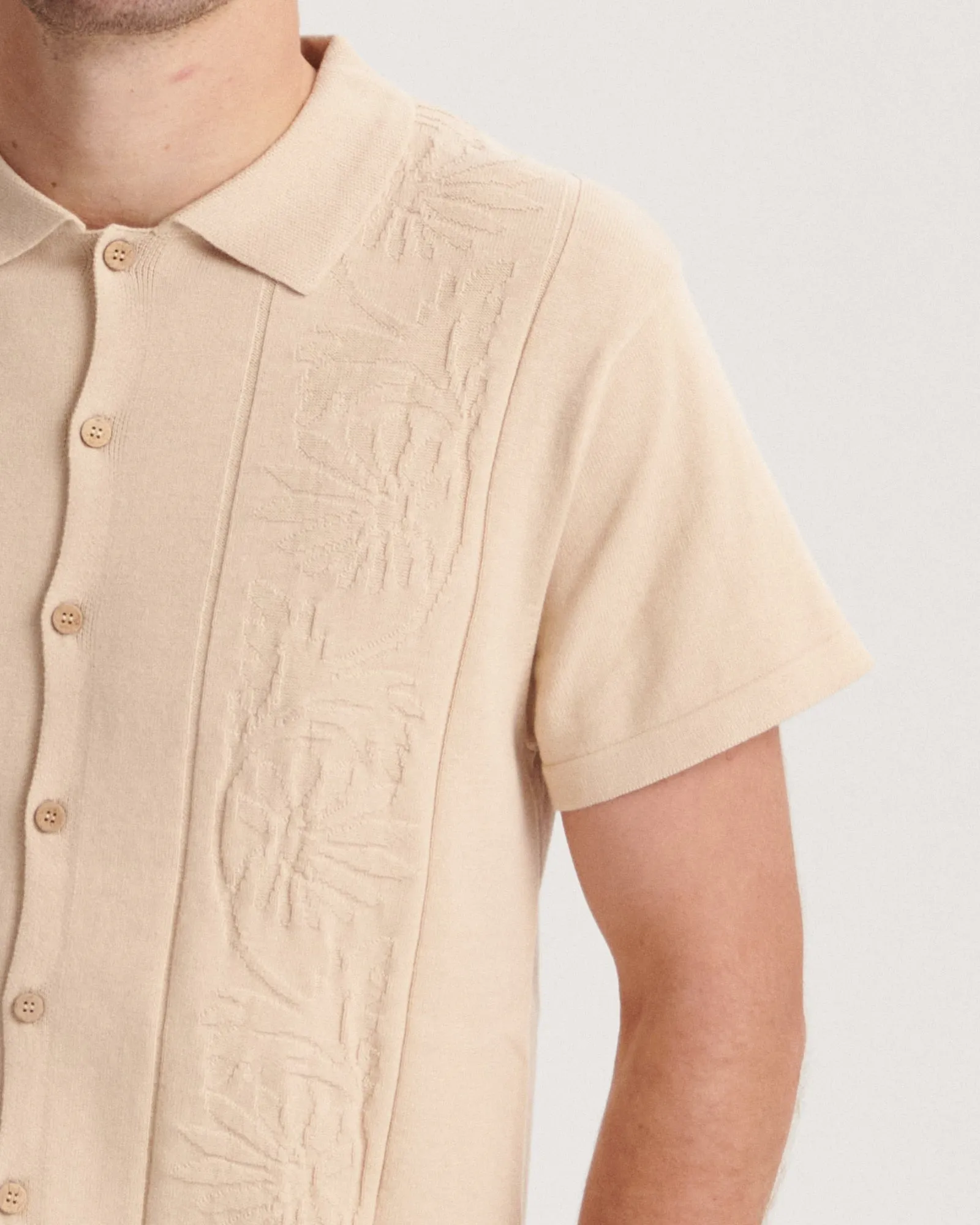 Access Knit Shirt - Oatmeal