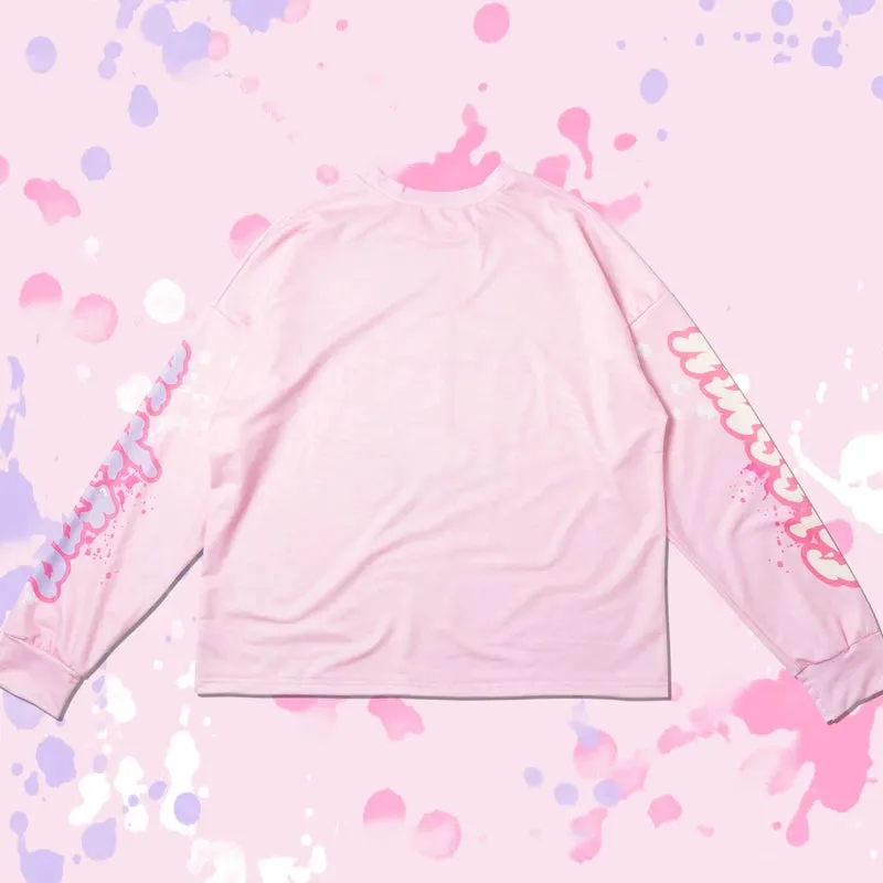 ACDC RAG and Gloomy Bear long sleeve pastel pink t-shirt