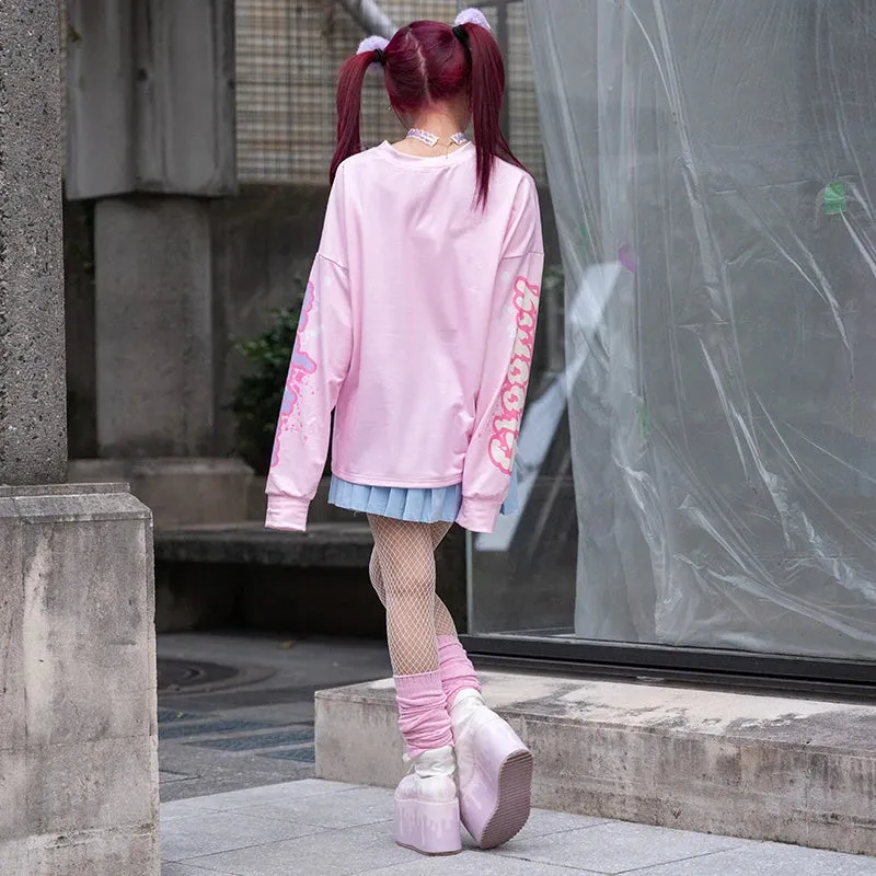 ACDC RAG and Gloomy Bear long sleeve pastel pink t-shirt