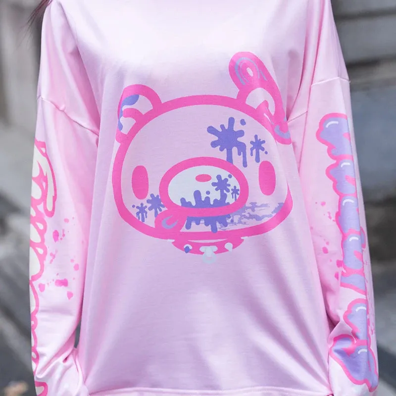 ACDC RAG and Gloomy Bear long sleeve pastel pink t-shirt