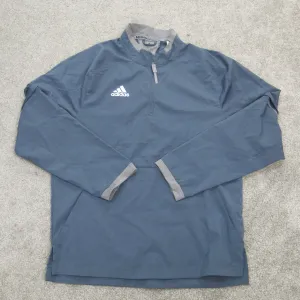 Adidas Baseball Mens 1/4 Zip Pullover Sweatshirt Long Sleeve Blue Size Small