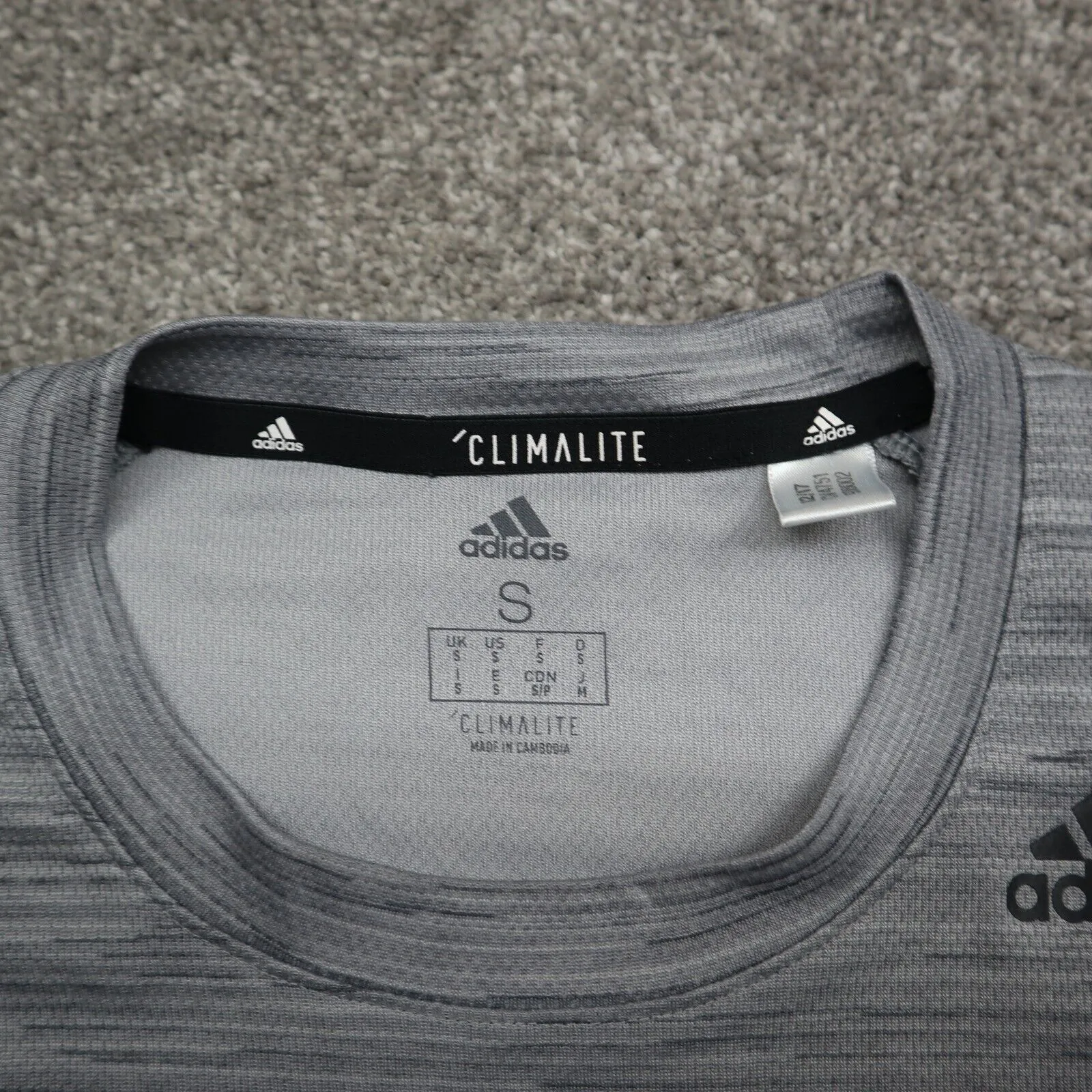 Adidas Climalite Mens Pullover T Shirt Short Sleeves Crew Neck Gray Size Small