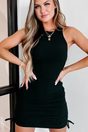 Always Thriving Ruched Bodycon Dress (Black)