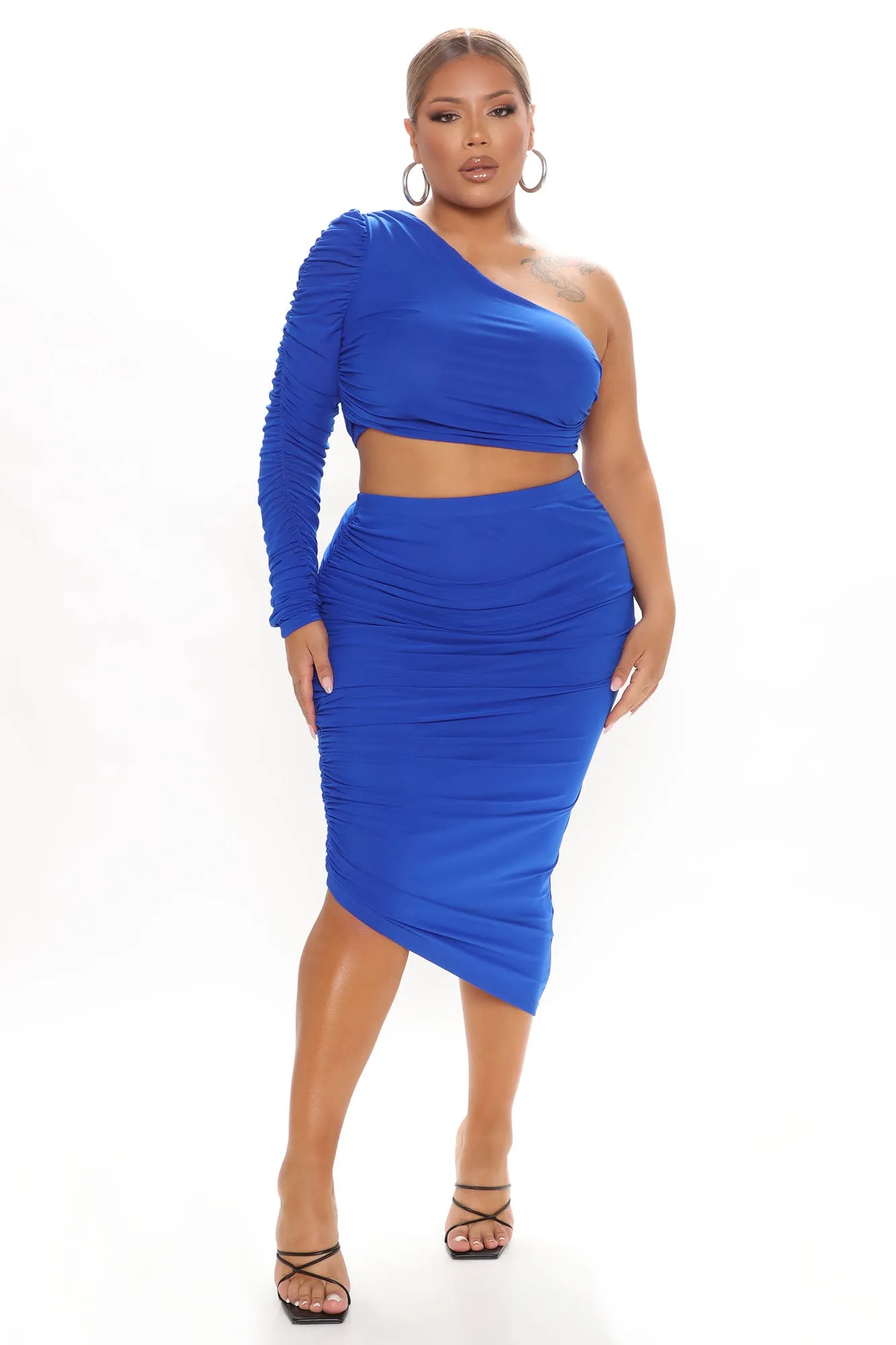 Amara Mesh Skirt Set - Royal