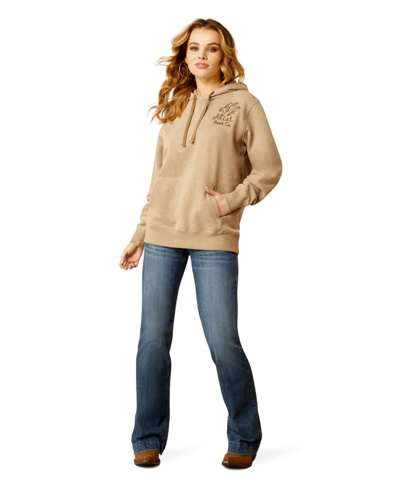 Ariat Women's Dark Oatmeal Heather Bronco Stitch Hoodie