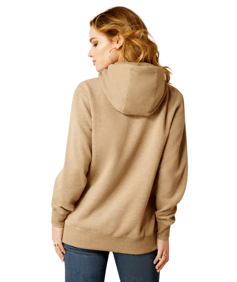 Ariat Women's Dark Oatmeal Heather Bronco Stitch Hoodie