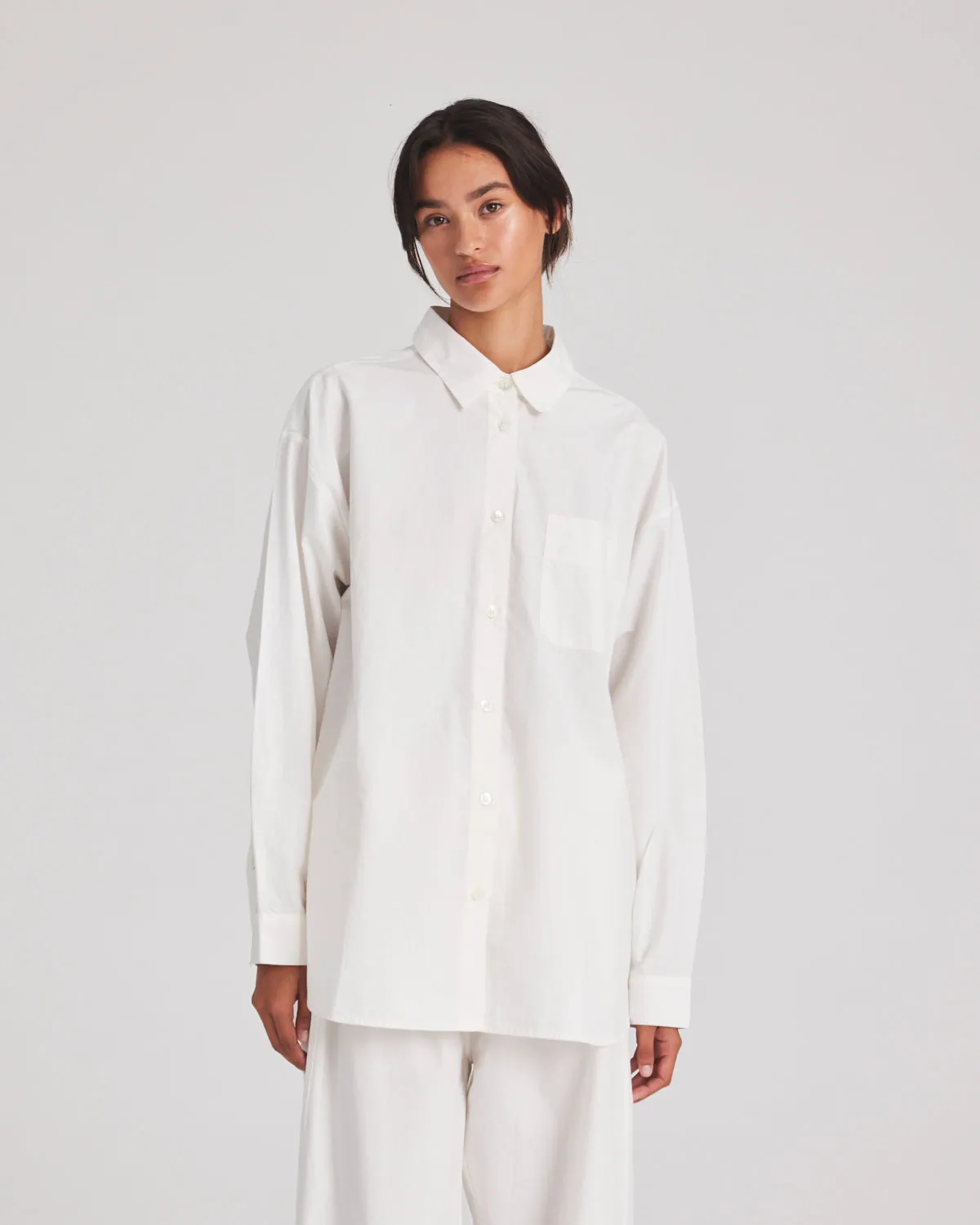 Astrid Shirt Poplin Gots 243975 - Whisper White