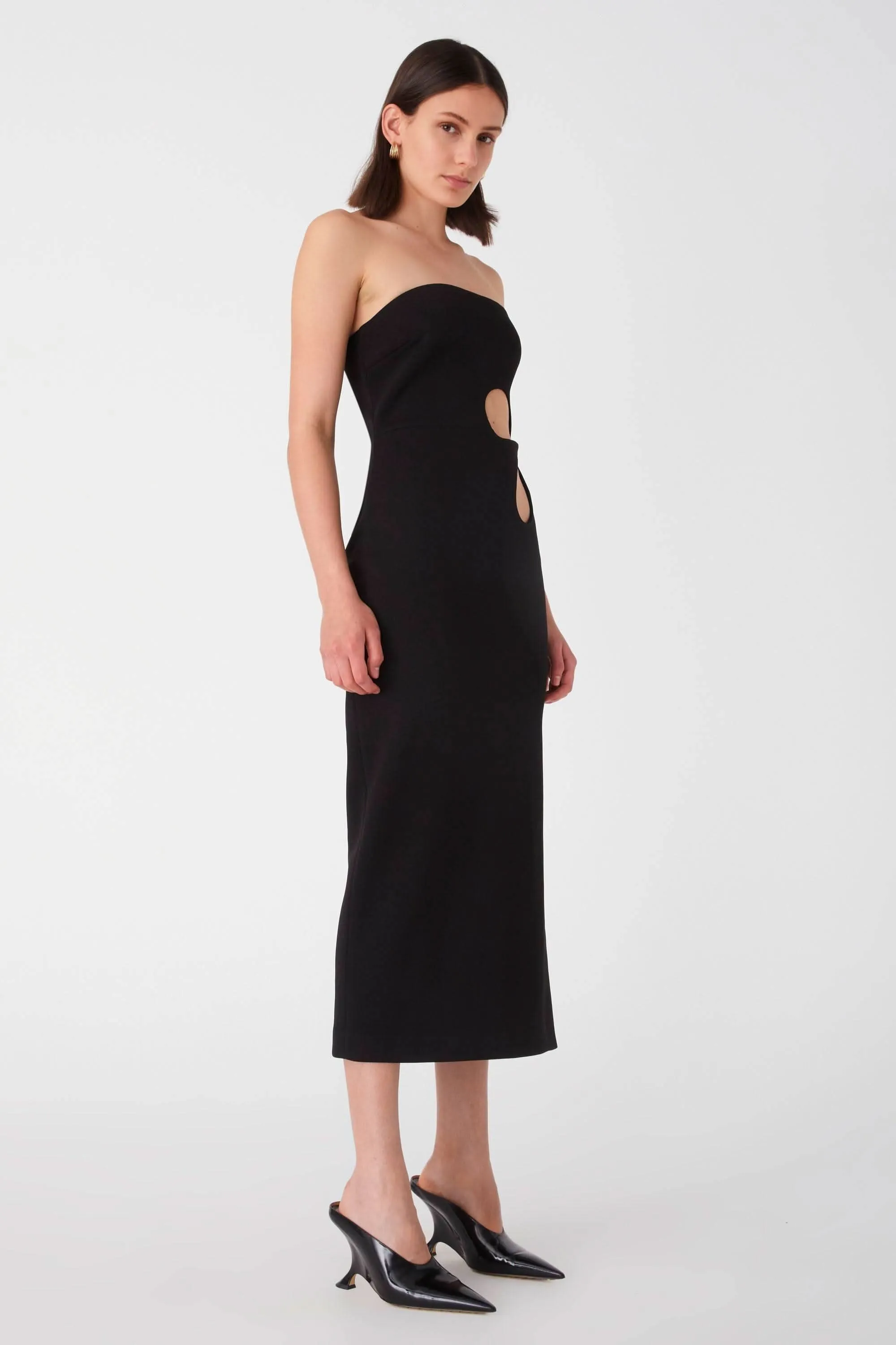 Avery Bonded Crepe Midi Dress